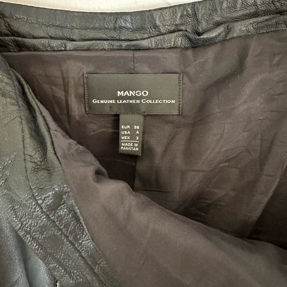 Genuine Leather Mango brand Pants/ Leggings in black with Zip Ankle Size 4 - Picture 3 of 6
